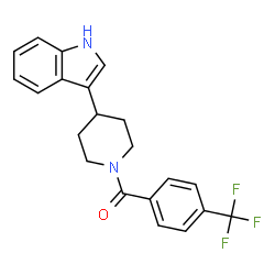 ChemSpider 2D Image | [4-(1H-Indol-3-yl)-1-piperidinyl][4-(trifluoromethyl)phenyl]methanone | C21H19F3N2O