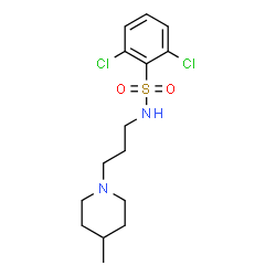 ChemSpider 2D Image | 2,6-Dichloro-N-[3-(4-methyl-1-piperidinyl)propyl]benzenesulfonamide | C15H22Cl2N2O2S