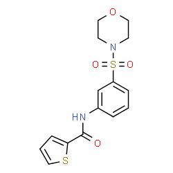 ChemSpider 2D Image | N-[3-(4-Morpholinylsulfonyl)phenyl]-2-thiophenecarboxamide | C15H16N2O4S2