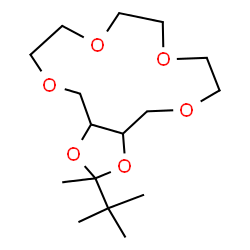 ChemSpider 2D Image | 2-Methyl-2-(2-methyl-2-propanyl)decahydro[1,3]dioxolo[4,5-l][1,4,7,10]tetraoxacyclotetradecine | C16H30O6