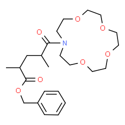 ChemSpider 2D Image | Benzyl 2,4-dimethyl-5-oxo-5-(1,4,7,10-tetraoxa-13-azacyclopentadecan-13-yl)pentanoate | C24H37NO7