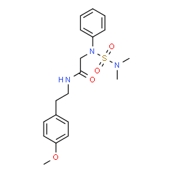 ChemSpider 2D Image | N~2~-(Dimethylsulfamoyl)-N-[2-(4-methoxyphenyl)ethyl]-N~2~-phenylglycinamide | C19H25N3O4S