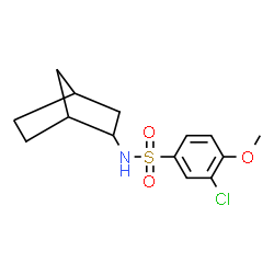 ChemSpider 2D Image | N-(Bicyclo[2.2.1]hept-2-yl)-3-chloro-4-methoxybenzenesulfonamide | C14H18ClNO3S