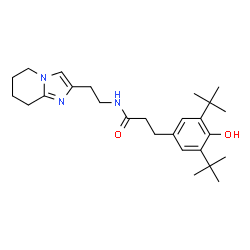 ChemSpider 2D Image | 3-[4-Hydroxy-3,5-bis(2-methyl-2-propanyl)phenyl]-N-[2-(5,6,7,8-tetrahydroimidazo[1,2-a]pyridin-2-yl)ethyl]propanamide | C26H39N3O2