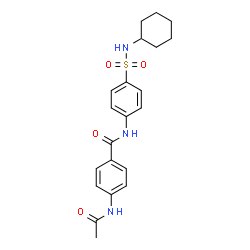 ChemSpider 2D Image | 4-Acetamido-N-[4-(cyclohexylsulfamoyl)phenyl]benzamide | C21H25N3O4S