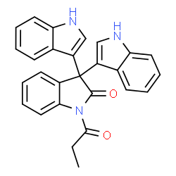 ChemSpider 2D Image | 1'-Propionyl-1H,1''H-3,3':3',3''-terindol-2'(1'H)-one | C27H21N3O2