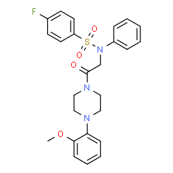 ChemSpider 2D Image | 4-Fluoro-N-{2-[4-(2-methoxyphenyl)-1-piperazinyl]-2-oxoethyl}-N-phenylbenzenesulfonamide | C25H26FN3O4S