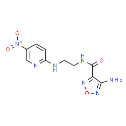 ChemSpider 2D Image | 4-Amino-N-{2-[(5-nitro-2-pyridinyl)amino]ethyl}-1,2,5-oxadiazole-3-carboxamide | C10H11N7O4