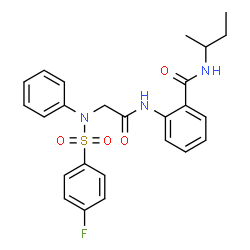 ChemSpider 2D Image | N-sec-Butyl-2-({N-[(4-fluorophenyl)sulfonyl]-N-phenylglycyl}amino)benzamide | C25H26FN3O4S