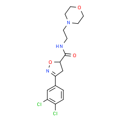 ChemSpider 2D Image | 3-(3,4-Dichlorophenyl)-N-[2-(4-morpholinyl)ethyl]-4,5-dihydro-1,2-oxazole-5-carboxamide | C16H19Cl2N3O3