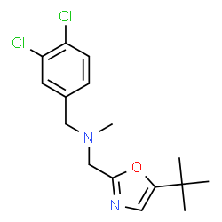 ChemSpider 2D Image | 1-(3,4-Dichlorophenyl)-N-methyl-N-{[5-(2-methyl-2-propanyl)-1,3-oxazol-2-yl]methyl}methanamine | C16H20Cl2N2O