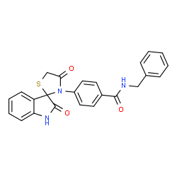 ChemSpider 2D Image | N-Benzyl-4-(2,4'-dioxo-1,2-dihydro-3'H-spiro[indole-3,2'-[1,3]thiazolidin]-3'-yl)benzamide | C24H19N3O3S