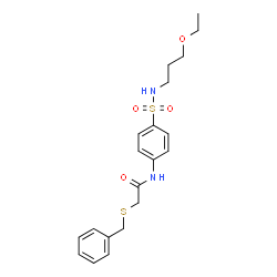 ChemSpider 2D Image | 2-(Benzylsulfanyl)-N-{4-[(3-ethoxypropyl)sulfamoyl]phenyl}acetamide | C20H26N2O4S2