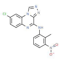 ChemSpider 2D Image | 8-Chloro-N-(2-methyl-3-nitrophenyl)[1,2,4]triazolo[4,3-a]quinoxalin-4-amine | C16H11ClN6O2