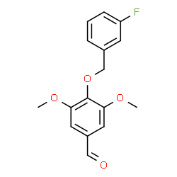 ChemSpider 2D Image | 4-[(3-Fluorobenzyl)oxy]-3,5-dimethoxybenzaldehyde | C16H15FO4