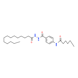 ChemSpider 2D Image | N-{4-[(2-Tetradecanoylhydrazino)carbonyl]phenyl}hexanamide | C27H45N3O3