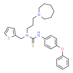 ChemSpider 2D Image | 1-[3-(1-Azepanyl)propyl]-3-(4-phenoxyphenyl)-1-(2-thienylmethyl)thiourea | C27H33N3OS2