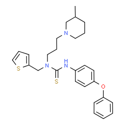 ChemSpider 2D Image | 1-[3-(3-Methyl-1-piperidinyl)propyl]-3-(4-phenoxyphenyl)-1-(2-thienylmethyl)thiourea | C27H33N3OS2