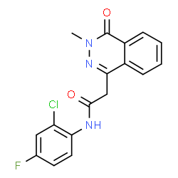ChemSpider 2D Image | N-(2-Chloro-4-fluorophenyl)-2-(3-methyl-4-oxo-3,4-dihydro-1-phthalazinyl)acetamide | C17H13ClFN3O2