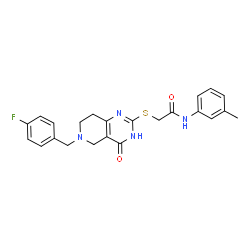 ChemSpider 2D Image | 2-{[6-(4-Fluorobenzyl)-4-oxo-1,4,5,6,7,8-hexahydropyrido[4,3-d]pyrimidin-2-yl]sulfanyl}-N-(3-methylphenyl)acetamide | C23H23FN4O2S