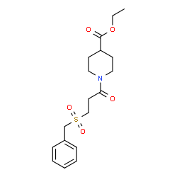 ChemSpider 2D Image | Ethyl 1-[3-(benzylsulfonyl)propanoyl]-4-piperidinecarboxylate | C18H25NO5S