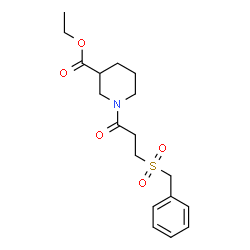 ChemSpider 2D Image | Ethyl 1-[3-(benzylsulfonyl)propanoyl]-3-piperidinecarboxylate | C18H25NO5S