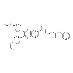 ChemSpider 2D Image | N-{2-[Benzyl(methyl)amino]ethyl}-2,3-bis(4-ethoxyphenyl)-6-quinoxalinecarboxamide | C35H36N4O3