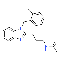 ChemSpider 2D Image | N-{3-[1-(2-Methylbenzyl)-1H-benzimidazol-2-yl]propyl}acetamide | C20H23N3O