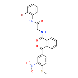 ChemSpider 2D Image | N-{2-[(2-Bromophenyl)amino]-2-oxoethyl}-2-[4-(methylsulfanyl)-3-nitrobenzoyl]benzamide | C23H18BrN3O5S