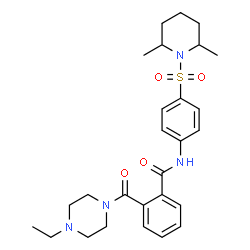 ChemSpider 2D Image | N-{4-[(2,6-Dimethyl-1-piperidinyl)sulfonyl]phenyl}-2-[(4-ethyl-1-piperazinyl)carbonyl]benzamide | C27H36N4O4S