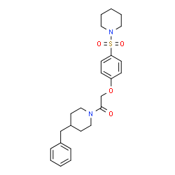 ChemSpider 2D Image | 1-(4-Benzyl-1-piperidinyl)-2-[4-(1-piperidinylsulfonyl)phenoxy]ethanone | C25H32N2O4S