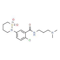 ChemSpider 2D Image | 2-Chloro-N-[3-(dimethylamino)propyl]-5-(1,1-dioxido-1,2-thiazinan-2-yl)benzamide | C16H24ClN3O3S