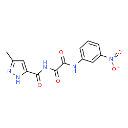 ChemSpider 2D Image | N-[(3-Methyl-1H-pyrazol-5-yl)carbonyl]-N'-(3-nitrophenyl)ethanediamide | C13H11N5O5