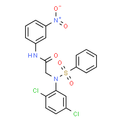 ChemSpider 2D Image | N~2~-(2,5-Dichlorophenyl)-N-(3-nitrophenyl)-N~2~-(phenylsulfonyl)glycinamide | C20H15Cl2N3O5S