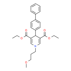 ChemSpider 2D Image | Diethyl 4-(4-biphenylyl)-1-(3-methoxypropyl)-1,4-dihydro-3,5-pyridinedicarboxylate | C27H31NO5