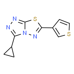 ChemSpider 2D Image | 3-Cyclopropyl-6-(3-thienyl)[1,2,4]triazolo[3,4-b][1,3,4]thiadiazole | C10H8N4S2