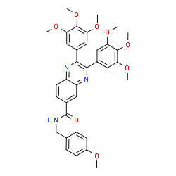 ChemSpider 2D Image | N-(4-Methoxybenzyl)-2,3-bis(3,4,5-trimethoxyphenyl)-6-quinoxalinecarboxamide | C35H35N3O8