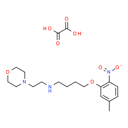 ChemSpider 2D Image | 4-(5-Methyl-2-nitrophenoxy)-N-[2-(4-morpholinyl)ethyl]-1-butanamine ethanedioate (1:1) | C19H29N3O8