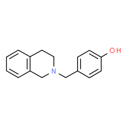 ChemSpider 2D Image | 4-(3,4-Dihydro-2(1H)-isoquinolinylmethyl)phenol | C16H17NO