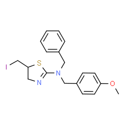 ChemSpider 2D Image | N-Benzyl-5-(iodomethyl)-N-(4-methoxybenzyl)-4,5-dihydro-1,3-thiazol-2-amine | C19H21IN2OS