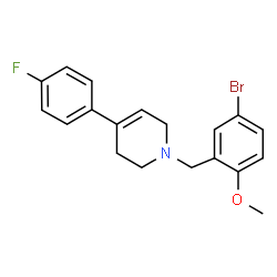 ChemSpider 2D Image | 1-(5-Bromo-2-methoxybenzyl)-4-(4-fluorophenyl)-1,2,3,6-tetrahydropyridine | C19H19BrFNO