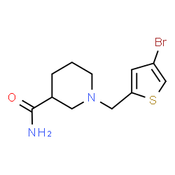 ChemSpider 2D Image | 1-[(4-Bromo-2-thienyl)methyl]-3-piperidinecarboxamide | C11H15BrN2OS