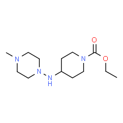 ChemSpider 2D Image | Ethyl 4-[(4-methyl-1-piperazinyl)amino]-1-piperidinecarboxylate | C13H26N4O2