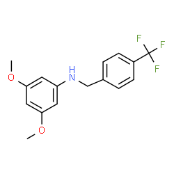 ChemSpider 2D Image | 3,5-Dimethoxy-N-[4-(trifluoromethyl)benzyl]aniline | C16H16F3NO2