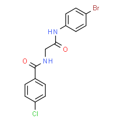 ChemSpider 2D Image | N-{2-[(4-Bromophenyl)amino]-2-oxoethyl}-4-chlorobenzamide | C15H12BrClN2O2
