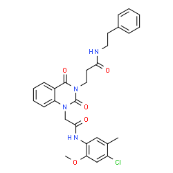 ChemSpider 2D Image | 3-[1-{2-[(4-Chloro-2-methoxy-5-methylphenyl)amino]-2-oxoethyl}-2,4-dioxo-1,4-dihydro-3(2H)-quinazolinyl]-N-(2-phenylethyl)propanamide | C29H29ClN4O5