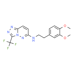 ChemSpider 2D Image | N-[2-(3,4-Dimethoxyphenyl)ethyl]-3-(trifluoromethyl)[1,2,4]triazolo[4,3-b]pyridazin-6-amine | C16H16F3N5O2