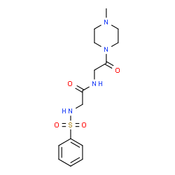 ChemSpider 2D Image | 1-Methyl-4-[N-(phenylsulfonyl)glycylglycyl]piperazine | C15H22N4O4S