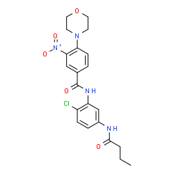 ChemSpider 2D Image | N-[5-(Butyrylamino)-2-chlorophenyl]-4-(4-morpholinyl)-3-nitrobenzamide | C21H23ClN4O5
