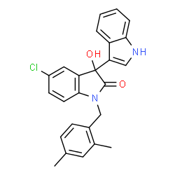 ChemSpider 2D Image | 5'-Chloro-1'-(2,4-dimethylbenzyl)-3'-hydroxy-1',3'-dihydro-1H,2'H-3,3'-biindol-2'-one | C25H21ClN2O2
